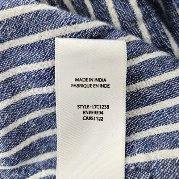 Beachlunchlounge Linen Blend Striped Jumpsuit Womens Small Wide Leg Cropped - Picture 6 of 12